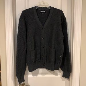 Men’s OnlyNY cotton knit cardigan in charcoal grey size L